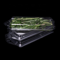 Boîte à gâteau rectangulaire en plastique RPET, matériaux recyclés, emballage alimentaire écologique pour pain et légumes, tailles et couleurs personnalisées