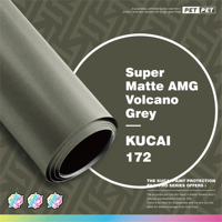 KUCAI 1.52*17m Film Vinyle Adhésif Super Mat Gris Volcan avec Support Super Brillant Métallique pour Carrosserie Automobile