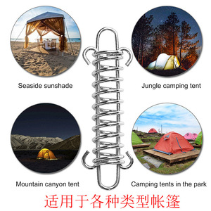 Cleye Stainless Steel Snap Hook Spring <b>Guy</b> Cord Buckle For Camping Tent Sunshade Fixing Outdoor Use - Product Image 4