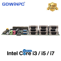 Carte mère intégrée Intel Core I3+-71 I5-8250U I7-7500U 4LAN 6COM M.2 WiFi Carte SIM Module 4G Passerelle IoT industrielle 200x140mm