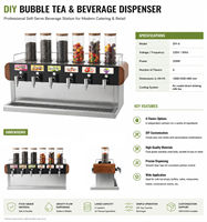 Distributeur de thé à bulles commercial à 6 saveurs, machine à thé au lait en acier inoxydable, machine à thé au lait commerciale