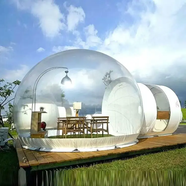 屋外大型グランピングドーム透明ポップアップガゼボ型中国クリアバブルテント販売用