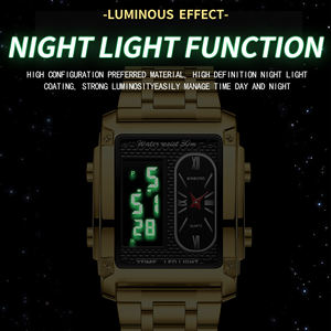 Montre électronique pour homme BINBOND, montre polyvalente en acier inoxydable, double mouvement, multifonctionnelle, 50 mm, montre-bracelet pour homme d'affaires - Product Image 2