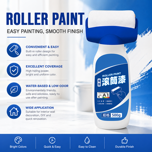 Pasta Reparadora de Paredes, Rodillo para Pintar, Quitamanchas y Producto Mágico de Renovación, Pintura de Látex para Interiores, 500g - Product Image 1
