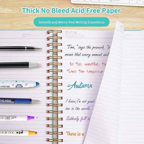 Spiral Notebook, Ruled Notebook, A5, 300 Pages Leather Journals for ...