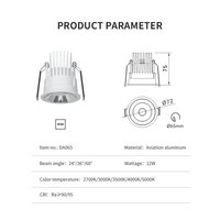 Plafonniers encastrés LED COB commerciaux de haute qualité, personnalisés, fabriqués en usine, OEM, anti-éblouissement, efficaces, avec projecteur