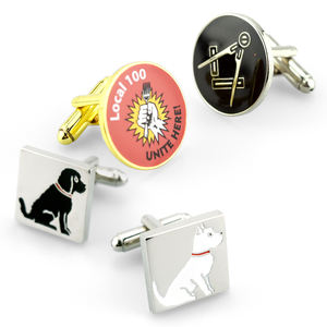 批发促销软搪瓷环氧男式t恤袖扣定制童军袖扣 - Product Image 5