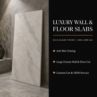 Carrelage mural et de sol en porcelaine brillante beige gris moderne 400x800mm 9mm avec aspect marbre