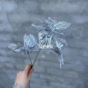 Bunga popular hogar Navidad decoración plata flores artificiales MESA CENTRO DE MESA flores para el diseño de la boda - Product Image 2