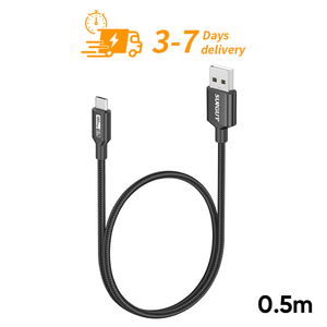 สายชาร์จโทรศัพท์ SUNGUY แบบขายส่ง ความยาว 0.5 เมตร สายถักไนลอน ชาร์จเร็ว สายดาต้า สำหรับตลาดยุโรป - Product Image 1