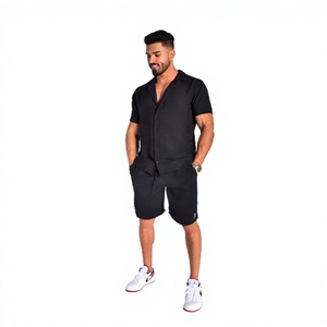 Conjunto de Camiseta y Pantalones Cortos de Invierno para Hombre, Ropa Deportiva Ecológica de Moda Urbana, Conjunto Informal de Dos Piezas, Diseño de Logotipo Personalizado en Algodón - Product Image 1