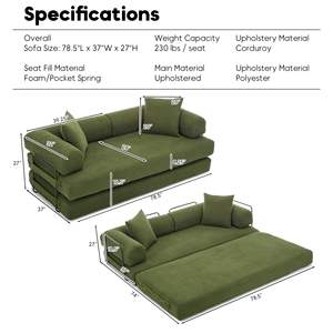 <span class=keywords><strong>Canapé</strong></span>-<span class=keywords><strong>lit</strong></span> en mousse rétractable 2 places avec fonction <span class=keywords><strong>lit</strong></span>, forme en L, vert, <span class=keywords><strong>canapé</strong></span>-<span class=keywords><strong>lit</strong></span> convertible 2 places, <span class=keywords><strong>canapé</strong></span>-<span class=keywords><strong>lit</strong></span> pliable - Product Image 2