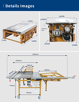 Machine de découpe de contreplaqué à 45 degrés scie à table coulissante machine à bois scie composite sans poussière scie à table élévatrice scie à table à bois