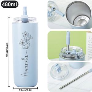 Food-grade Material Stainless Steel Drinking <b>Straw</b> Cup - Lightweight Water Cup That Is an Excellent Water Replenishment Device - Product Image 6