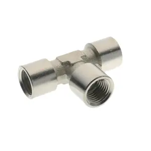 304 Stainless Steel Connector Tee Female Internal Threaded Joint Pneumatic Fitting For Lithium Battery Industry without Brass