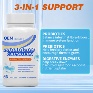 Capsules de probiotiques OEM 50 milliards de UFC pour la santé intestinale et la beauté, supplément de probiotiques pour le bien-être quotidien et l'équilibre naturel - Product Image 3