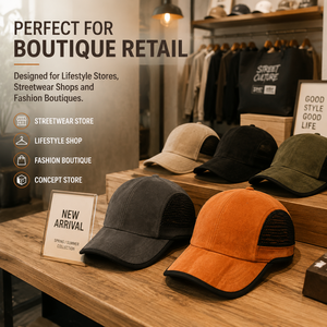Casquette de running 5 panneaux en suède orange brûlé avec panneaux latéraux en maille noire et passepoil contrastant, sélection boutique - Product Image 3