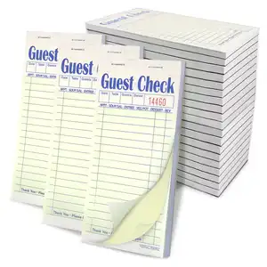20 miếng, 50 tờ/Pad tùy chỉnh khách sạn và nhà hàng khách kiểm tra cuốn sách Pad cho quán bar quán cà phê