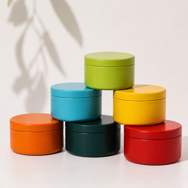 Wholesale Custom Logo Round Small Tea Tins 54*H40mm Round Metal Storage Tin for Candle Tea 20g Matcha Packaging
