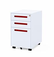 Armoire mobile blanche en acier avec tiroirs de rangement pour bureau, unité de rangement verrouillable sur roulettes