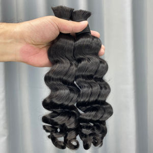 Extensions en vrac de cheveux humains non traités de la vague profonde lâche 100% de Vierge péruvienne - Product Image 5