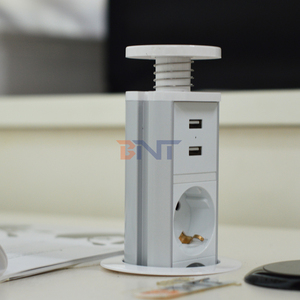 Prise de courant escamotable verticale BNT pour plan de travail de <span class=keywords><strong>cuisine</strong></span> avec chargeur USB rapide et prise personnalisable - Product Image 4