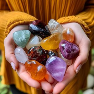 Pierres roulées exquises en gros, 2-3 cm, mélange <span class=keywords><strong>de</strong></span> pierres précieuses naturelles polies pour la guérison Wicca et Reiki, prix <span class=keywords><strong>de</strong></span> gros compétitif - Product Image 2