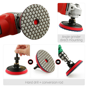 Juego de Almohadillas de Pulido de Diamante de 3-6 Pulgadas - 80-150 mm, Secas, Afiladas y Flexibles para Granito/Mármol/Hormigón - Product Image 5