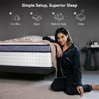 Matelas de luxe Queen Size en mousse à mémoire de forme compressée avec ressorts ensachés, fermeté moyenne