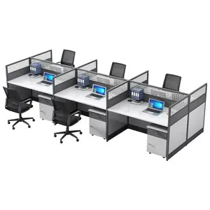 अनुकूलित आधुनिक कार्यालय कक्ष कार्य केंद्र डेस्क कार्यालय फर्नीचर 2 व्यक्ति कर्मचारी डेस्क लकड़ी का कार्य केंद्र