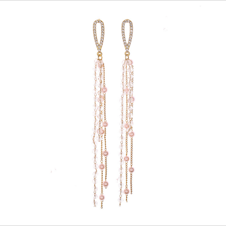 De diamantes de perlas borla pendiente joyería de Mujer Accesorios, Boucles d'oreilles conjunto de aretes