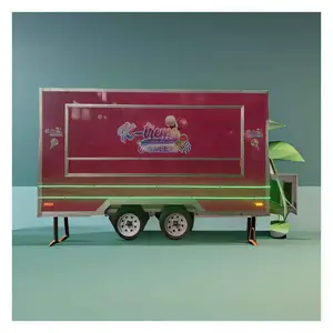 식품 트레일러 프라이어 치킨 그리들 식품 자동차 트럭 판매 스낵 머신이있는 하이브리드 모바일 트럭 판매