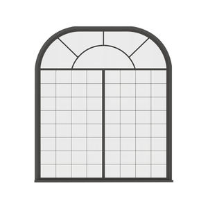 Grille de fenêtre fixe en PVC Upvc arquée sur mesure Fenêtre ouverte fixe Portes et fenêtres en aluminium - Product Image 1