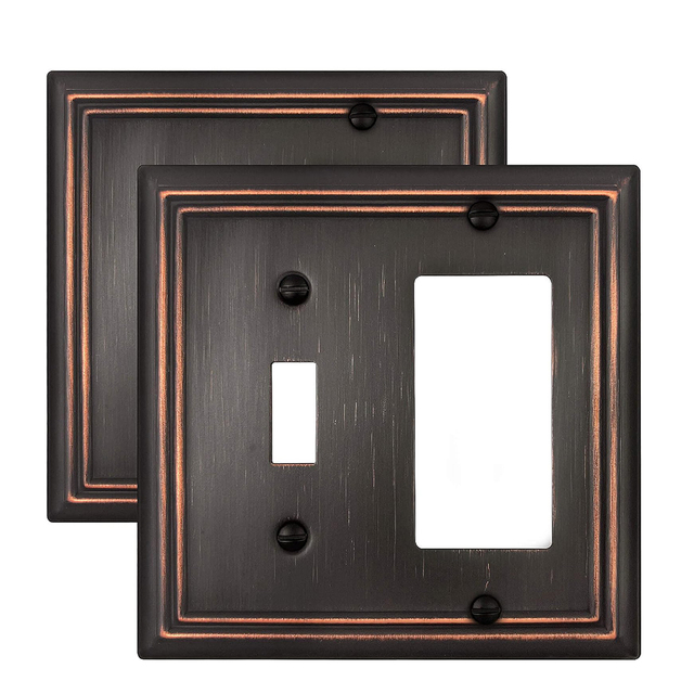 Combination Metal Wall Plate 1 Toggel / 1 Decorator Switch Plates Outlet Covers