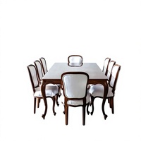 Offre Spéciale – Ensemble de 6 Tables à Manger en Bois Massif Sculpté, Luxe Moderne, Écologique et Durable, pour Restaurants Commerciaux