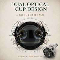 Vente Directe – Projecteur de Phare Bi-LED Laser à Double Optique de 3 Pouces, 6000K, 12V/24V, Faisceau Haut et Bas, Lentille de Rétrofit Automobile