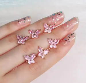 Bông Tai Bướm Khuyên Tai Sụn Tai Đính Đá Zircon Dát Kim Cương Xỏ Lỗ Joyas Bán Sỉ Bông Tai Bướm Cho Phụ Nữ