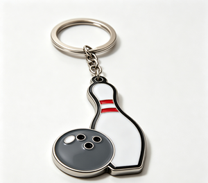 Custom <b>Bowling</b> Keychain Soft Hard Enamel Metal Key Ring Enamel Keyring Promotional Souvenir Gift - Product Image 2