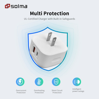 Blanc EU US UK PD 65W USB-C 2 broches prises murales QC3.0 USB Type C chargeur prise USB C adaptateur secteur