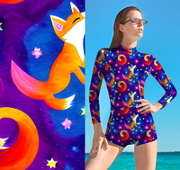 Repreve Creora Maillot de bain en tricot élastique à fleurs 100% polyester biologique Tissu de bain écologique avec découpe pour filles