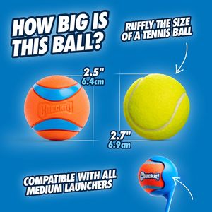 DNX <span class=keywords><strong>Chuckit</strong></span> Ultra Ball Hundespielzeug Robustes Langlebiges Gummi-Schwimmball & Wasserdicht Mittelgroß 2,5 Zoll 2er-Pack - Product Image 4