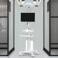 Chariot d'Anesthésie Multifonctionnel en Plastique pour Hôpital, Chariot d'Urgence Léger et Durable avec Roulettes Métalliques Silencieuses