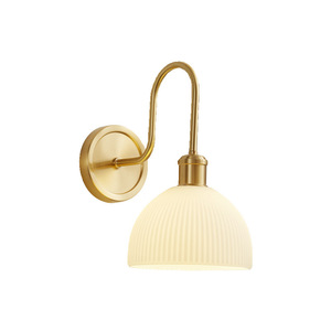 Applique murale en cuivre massif de style nordique pour chambre à coucher, salon, couloir - Style français créatif de luxe en verre pour mur de fond - Product Image 3