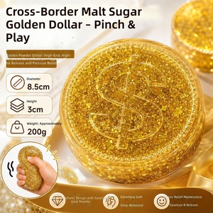 Jouet à presser réaliste en forme de <span class=keywords><strong>dollar</strong></span> américain, poudre dorée Aurora, jouets anti-stress souples, vente en gros de jouets souples pour enfants - Product Image 3