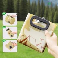 Sac d'hydratation pliable 10-12L kaki sable désertique avec poignée intégrée et robinet, double ouverture pour le camping