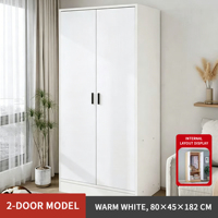 Armoire en bambou moderne et simple, livraison à domicile, pour chambre à coucher, appartement, dortoir, chambre de location, avec penderie simple