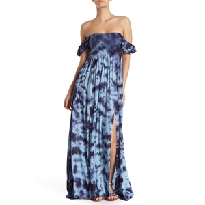 Robe Bob en rayonne Batik pour femmes, tenue de styliste, à épaules dénudées, nouvelle collection 2020 - Product Image 1