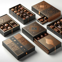 Boîte cadeau de luxe personnalisée pour chocolats avec insert et logo de marque, emballage rigide en carton pour truffes, pralines et bonbons