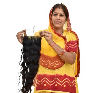Venta al por mayor barato 100% crudo cutícula alineada tejido virgen cabello humano 6*6 cierre ondulado vendedores indio extensiones de cabello humano - Product Image 1