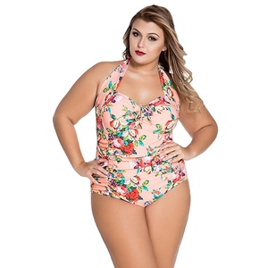 KY Wholesale Customized Women Retro <strong>Vintage</strong> One Piece Swimwear Floral Monokinis <strong>Swimsuit</strong> for Fat Woman - Product Image 1